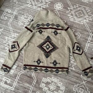 Lucky Brand Wool Aztec Grandpa Cardigan